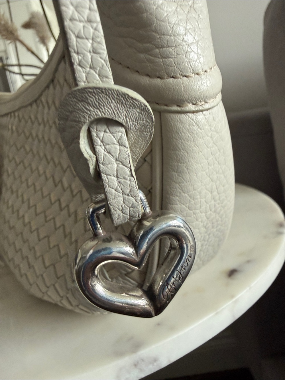 Brighton Vintage Woven Leather Shoulder Bag with Tassel - Picture 8 of 9
